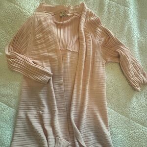 Talbots Light Pink Ribbed Cardigan